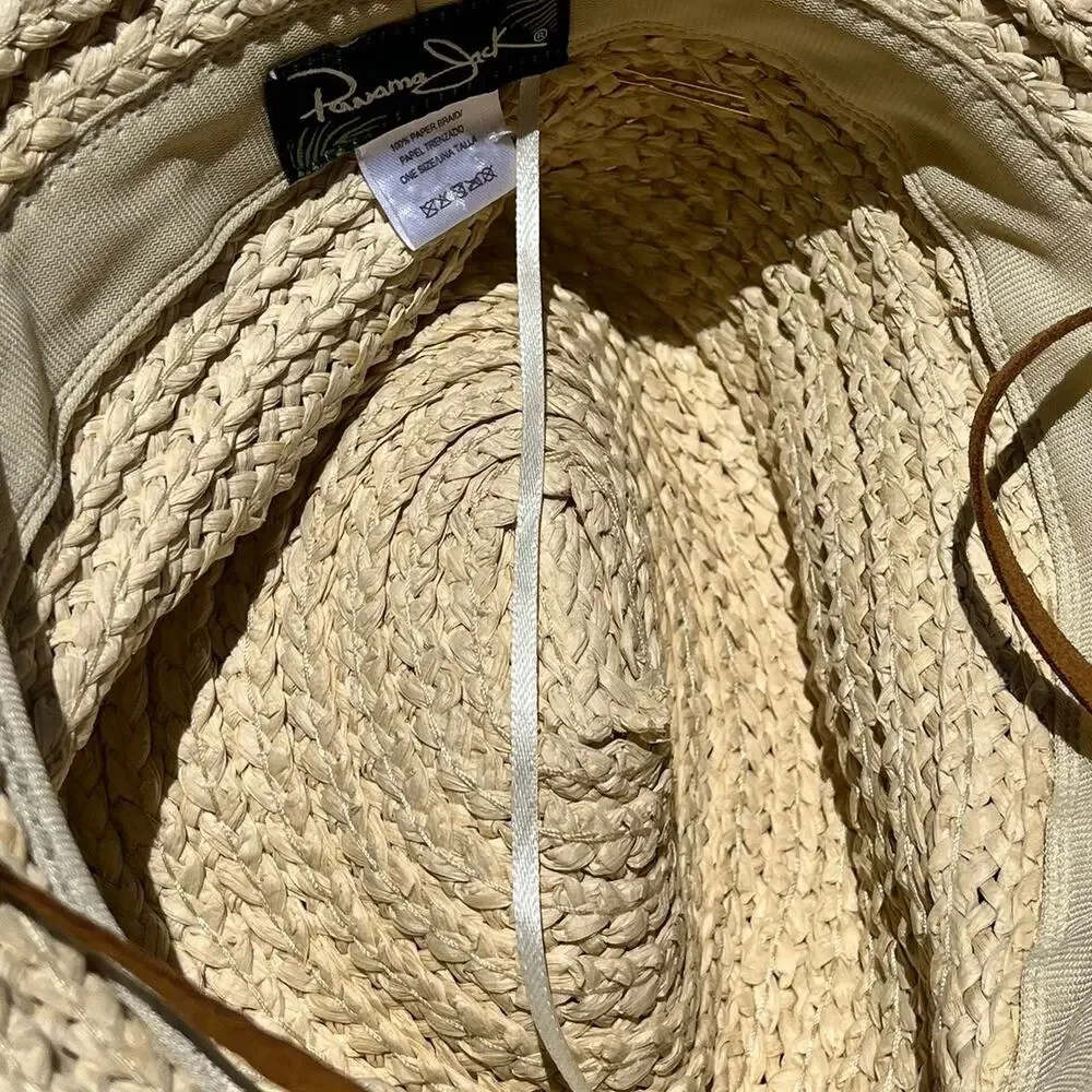 Natural Straw Cowboy Hat with Decorative Accents